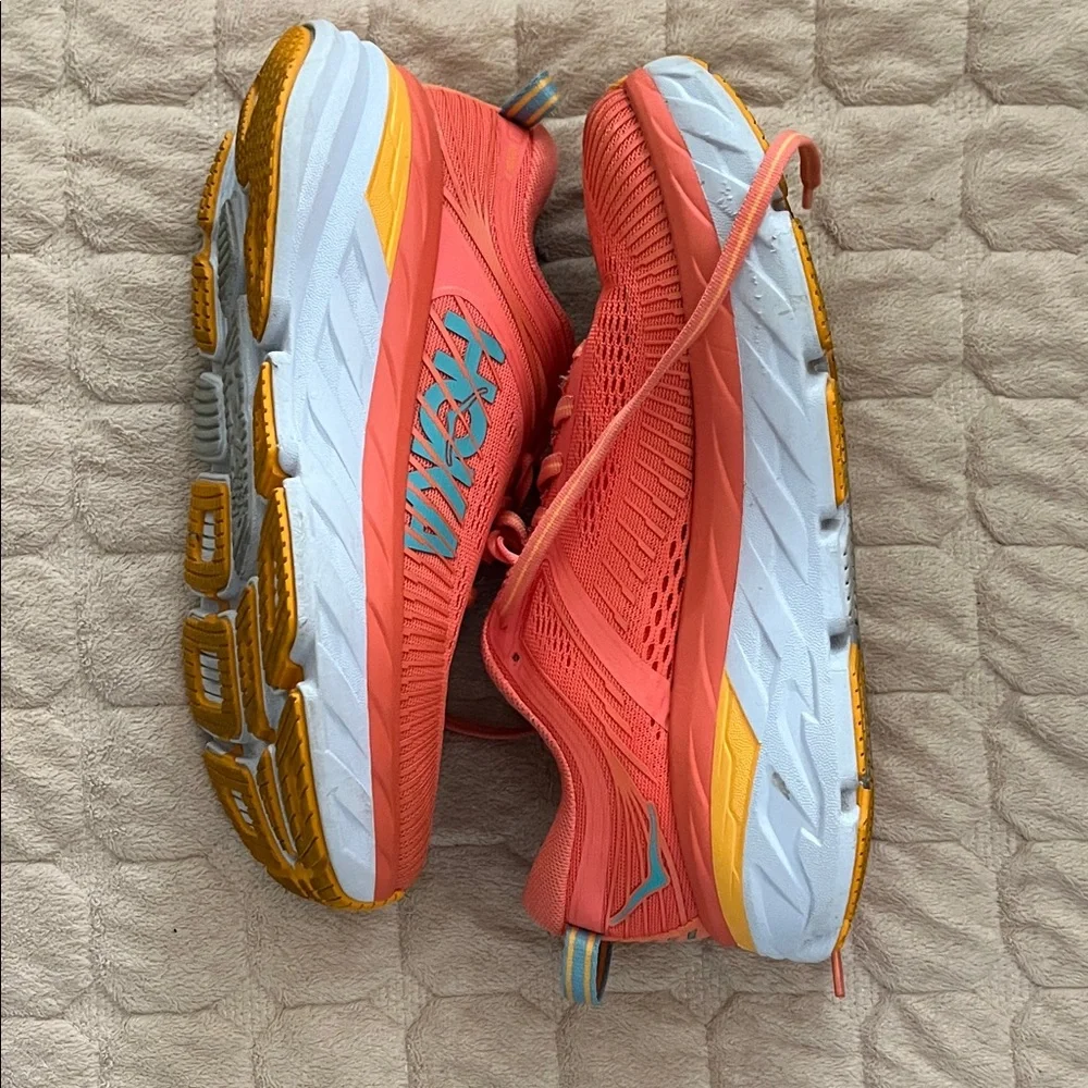 Hoka One One Vibrant Coral Sneakers - Picture 3 of 5